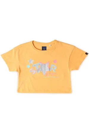 Allen Solly Girls Typography Printed Applique T-shirt