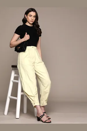 Moda Rapido Women Pure Cotton Cropped Trousers