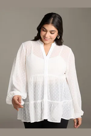 20Dresses Self Design Mandarin Collar Casual Shirt