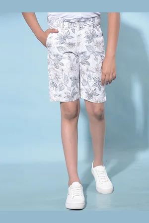 Crimsoune Club Boys Floral Printed Slim Fit Cotton Regular Shorts