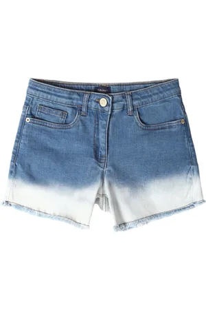 Allen Solly Girls Ombre Denim Shorts With Button Closure