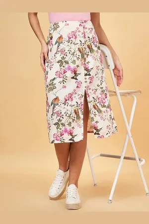 Pantaloons Printed Straight Knee-Length Mid-Rise A-Line Skirts