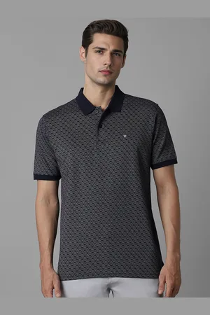Louis Philippe Geometric Printed Polo Collar Pure Cotton T-shirt
