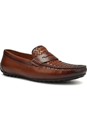 ROSSO BRUNELLO Men Textured Leather Formal Loafers
