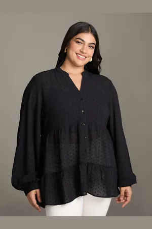20Dresses Puls Size Mandarin Collar Long Sleeves Semiformal Casual Shirt