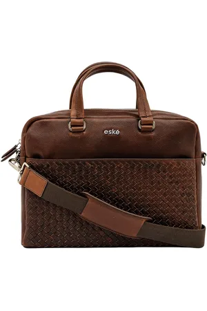 Eske Brooks Leather Checkered Upto 14inch Laptop Messenger Bag