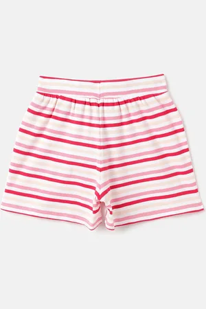 Benetton Girls Striped Pure Cotton Shorts
