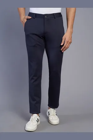 JADE BLUE Men Mid-Rise Cotton Trousers