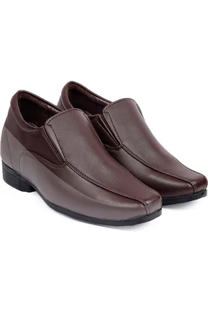BXXY Men Round Toe 3 Inch Hidden Elevator Formal Slip-on Shoes