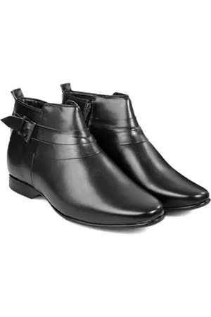 BXXY Men Hidden Elevator Buckle Detailed Formal Boots