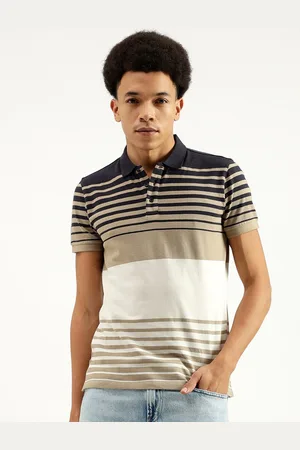 Benetton Striped Polo Collar Pure Cotton T-shirt