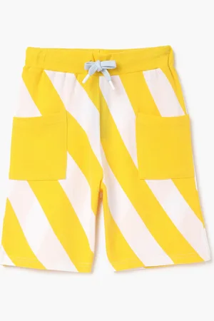 Benetton Boys Striped Regular Fit Mid Rise Cotton Shorts