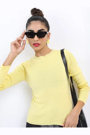 Ketch Women Yellow Acrylic Pullover
