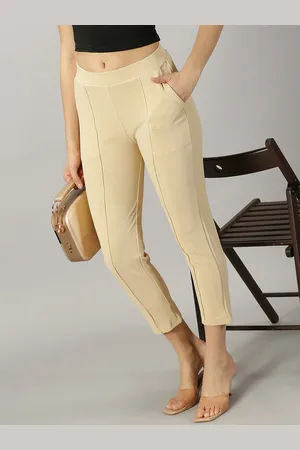 Ausk Women Relaxed Skinny Fit High-Rise Trousers