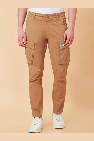 Being Human Men Mid-Rise Plain Cotton Slim Fit Cargos Trouser