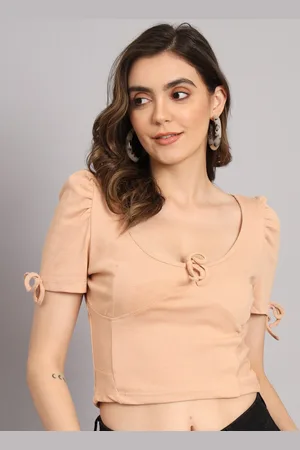 Chemistry Round Neck Fitted Crop Top