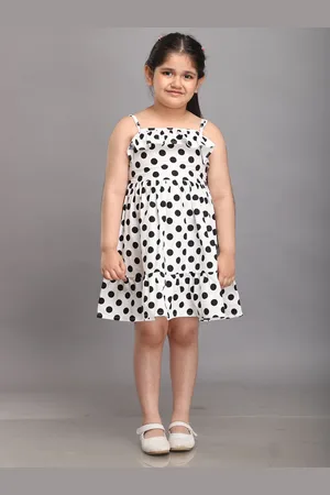 Biglilpeople Girls Polka Dot Printed A-Line Dress