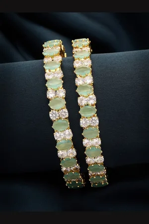 karatcart Set Of 2 Gold-Plated AD-Studded Bangles