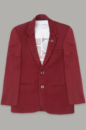 CAVIO Boys Pure Cotton Notched Lapel Collar Single Breasted Blazer With T-Shirt