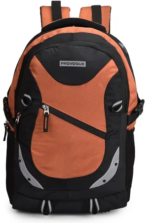Provogue Unisex Tan Brown & Black Colourblocked Backpack with Reflective Strip
