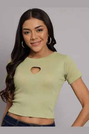 Chemistry Keyhole Neck Crop Top