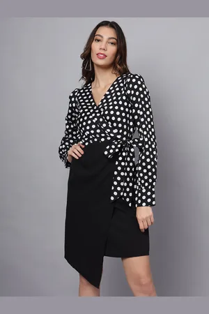 Eavan Women Polka Dot Printed Wrap Short Dress