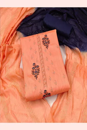 Lilots Ethnic Motifs Embroidered Sequinned Unstitched Dress Material