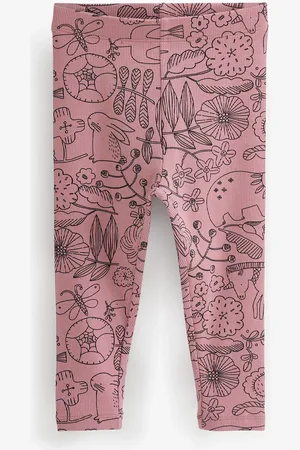 Next Girls Ribbed Printed Leggings