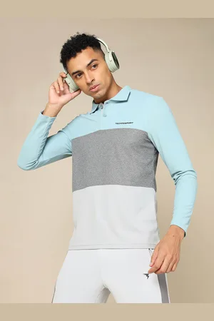 TECHNOSPORT Men Polo Collar Colorblock Slim Fit T-shirt