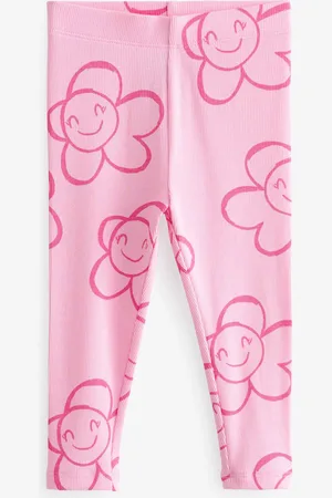 Next Girls Ribbed Printed Leggings