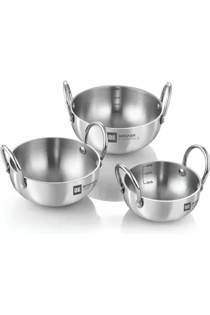 Bergner BE Set Of 3 Essential TriPly Stainless Steel Kadai Set