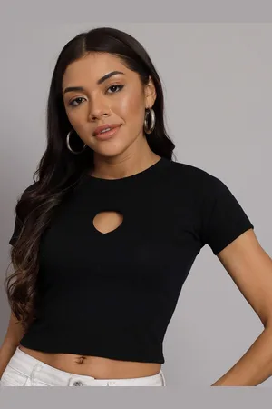 Chemistry Keyhole Neck Fitted Crop Top