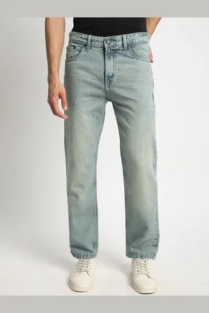 Bene Kleed Men Relaxed Fit Clean Look Heavy Fade Whiskers Pure Cotton Tinted Jeans
