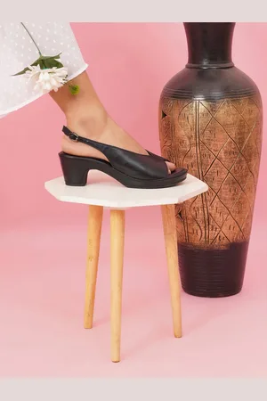 Sherrif Peep Toe Backstrap Block Heels