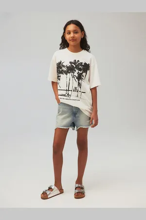 H&M Girls Pure Cotton Oversized Printed T-Shirt