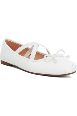 London Rag White Round Toe Ballerinas