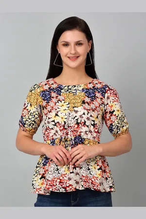 CANTABIL Floral Printed Peplum Top