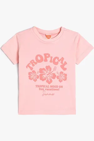 Koton Girls Typography Printed Pure Cotton T-shirt