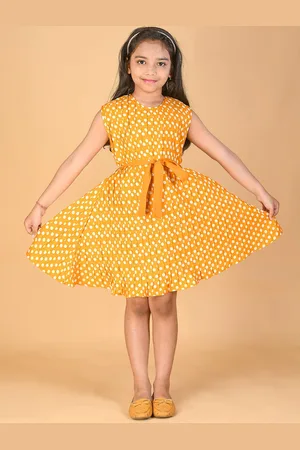 Kids On Board Girls Polka Dots Printed Cotton Dress