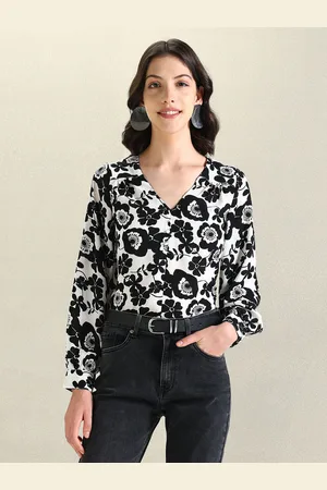 Ralph Lauren Floral Printed V-Neck Cuffed Sleeve Shirt Style Top