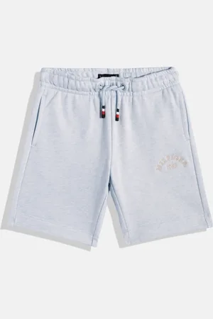 Tommy Hilfiger Boys Solid Organic Cotton Shorts With Minimal Brand Logo Embroidered Detail