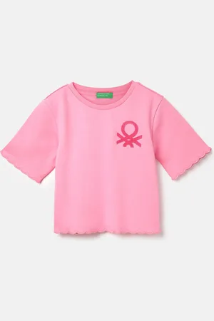 Benetton Girls Pure Cotton Round Neck T-shirt
