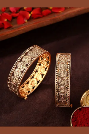 Priyaasi Set Of 2 Gold-Plated Bangles