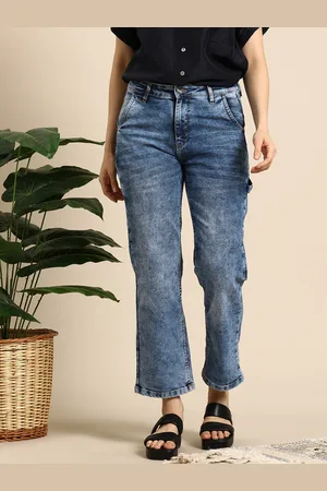Mast & Harbour Women Straight Fit Heavy Fade Stretchable Jeans