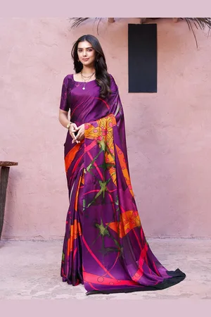 Rachna Abstract Block Print Satin Saree