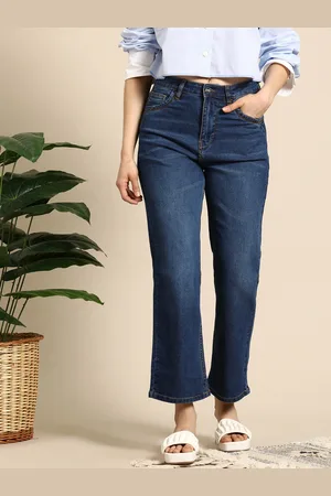 Mast & Harbour Women Straight Fit Light Fade Stretchable Jeans