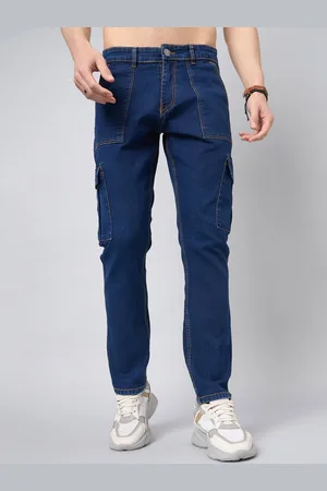 Studio Nexx Men Relaxed Fit Clean Look Cargo Styles Stretchable Jeans