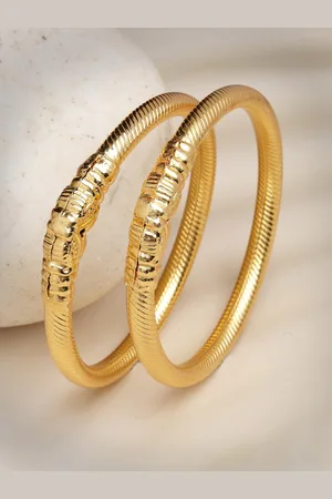 NVR Women Set of 2 Gold-Plated Bangles