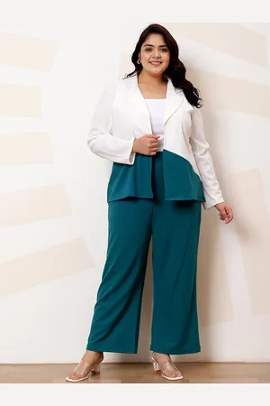 ATHENA Plus Size Colourblocked Blazer With Trousers