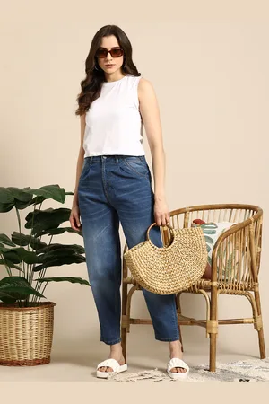 Mast & Harbour Women Light Fade Stretchable Baggy Fit Jeans
